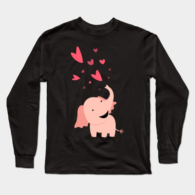 Baby elephant pregnant mommy pregnancy announce Long Sleeve T-Shirt by MarrinerAlex